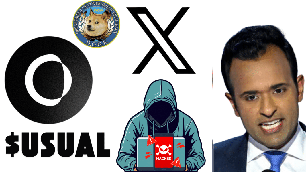 USUAL Token Jumps 32% After Fake Vivek Ramaswamy D.O.G.E & USUAL Collaboration Tweet, Hack Suspected