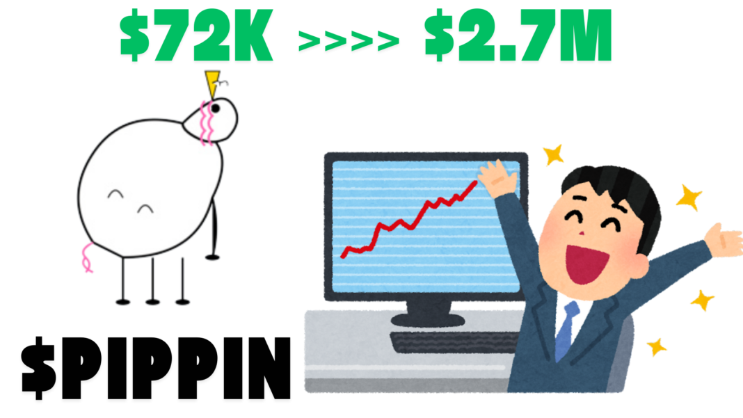 Crypto Trader Turns $72K to $2.7M Via $PIPPIN Trade After Previous 1000X Wins On $FARTCOIN & $AI16Z