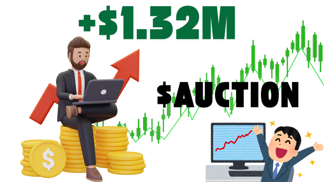 Early Investor in $AUCTION IPO Secures $298K Profit with Massive $810,000 Investment, Potential $1.32M Profit Floating