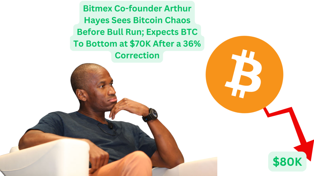 Bitmex Co-founder Arthur Hayes Sees Bitcoin Chaos Before Bull Run; Expects BTC To Bottom at $70K After a 36% Correction