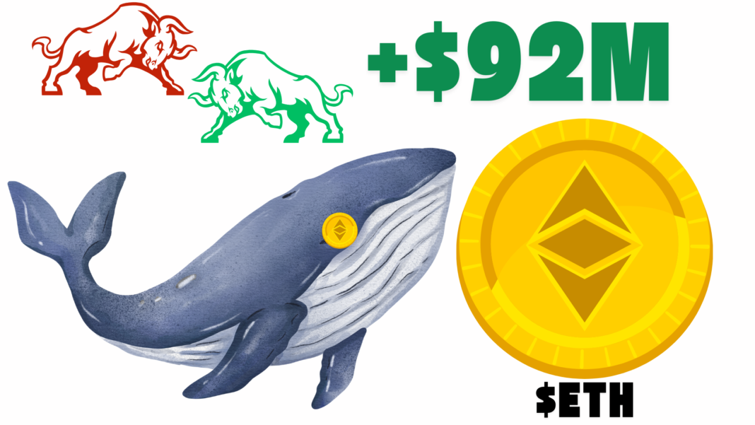 Ethereum Whale With 50x Leverage ETH Short Position at $3,220 Gains $92M in Unrealized Profits As ETH drops to $1800