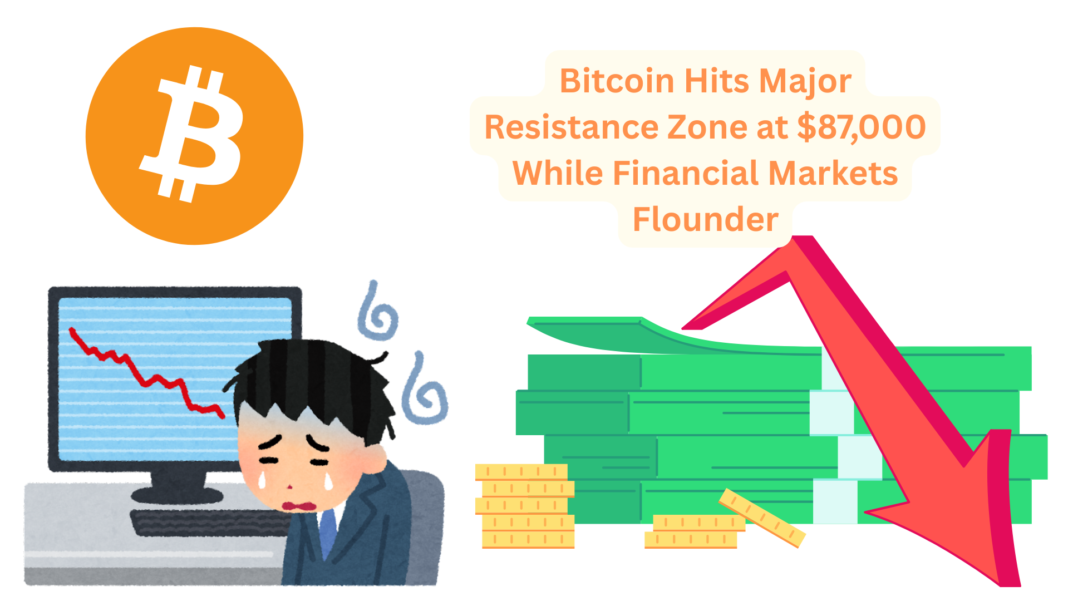 Bitcoin Hits Major Resistance Zone at $87,000 While Financial Markets Flounder