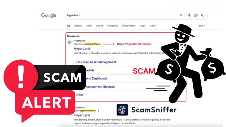 Crypto Investigator Warns Against Fake HyperLend Ads On Google That Could Lead to Phishing Scams