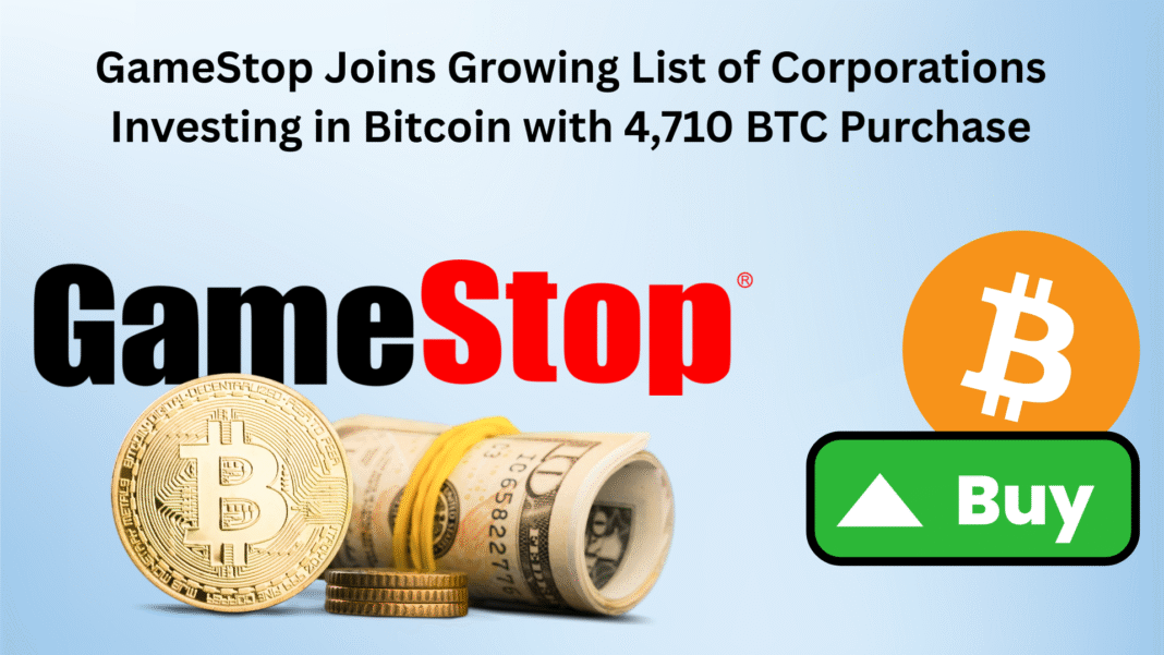 GameStop Joins Growing List of Corporations Investing in Bitcoin with 4,710 BTC Purchase