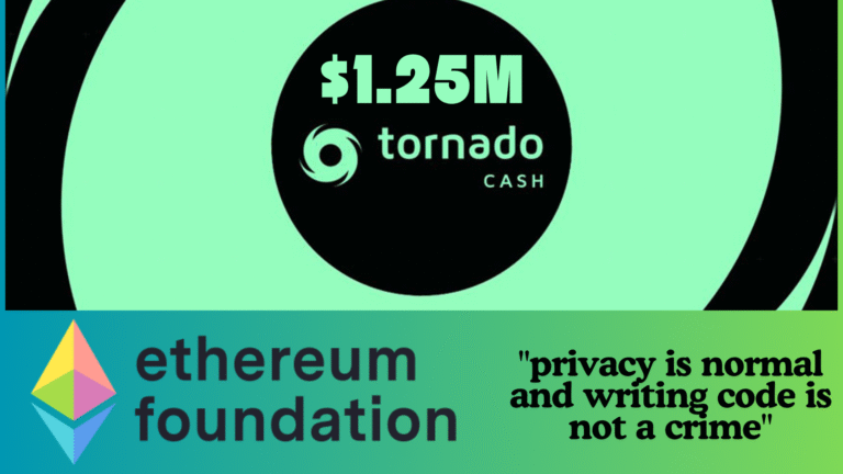 Ethereum Foundation Donate $1.25M to Tornado Cash Co-Founders Legal Defense, Stating privacy is normal and writing code is not a crime