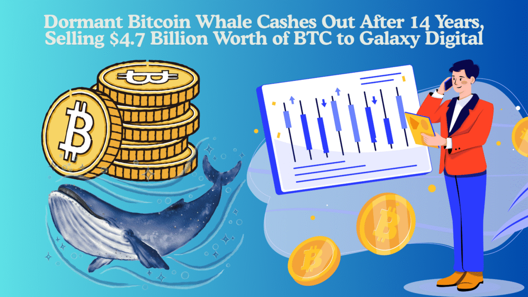 Dormant Bitcoin Whale Cashes Out After 14 Years, Selling $4.7 Billion Worth of BTC to Galaxy Digital