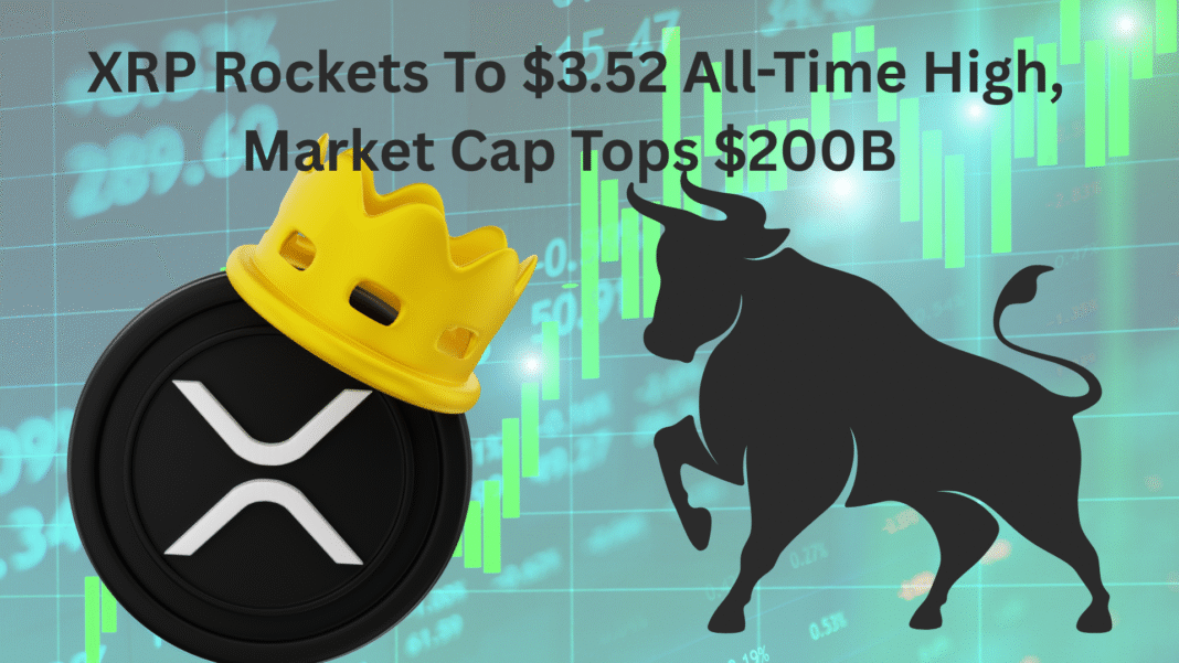XRP Rockets To $3.52 All-Time High, Market Cap Tops $200B