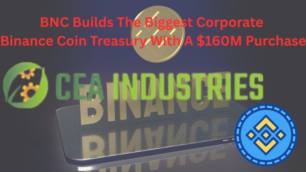 BNC Builds The Biggest Corporate Binance Coin Treasury With A $160M Purchase, Totalling $1.25B In $BNB