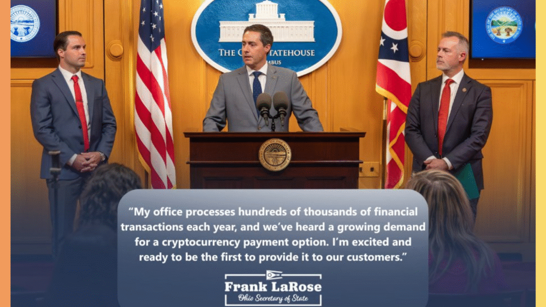 US Ohio State Government Advances Initiative To Accept Cryptocurrency For State Payments (1)
