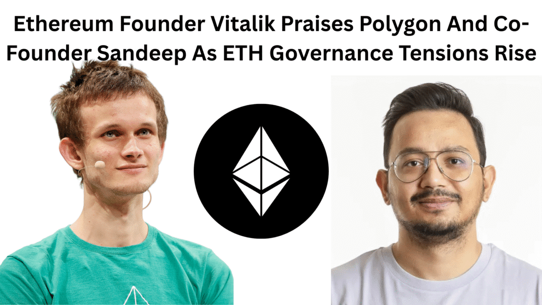 Ethereum Founder Vitalik Praises Polygon And Co-Founder Sandeep As ETH Governance Tensions Rise