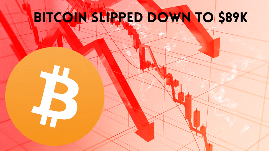Bitcoin slipped Down To $89K