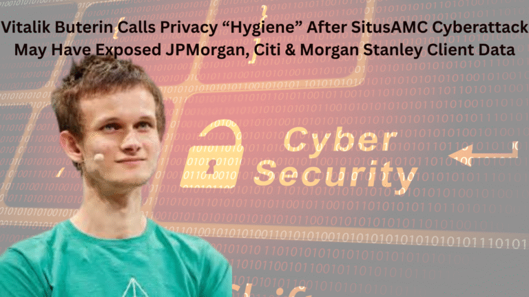 Ethereum Co-Founder Vitalik Buterin Calls Privacy “Hygiene” After SitusAMC Cyberattack May Have Exposed JPMorgan, Citi & Morgan Stanley Client Data