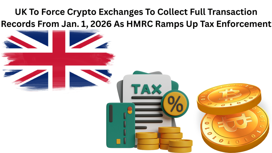 UK To Force Crypto Exchanges To Collect Full Transaction Records From Jan. 1, 2026 As HMRC Ramps Up Tax Enforcement